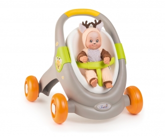 Smoby Minikiss Animals 3-in-1 Lauflern-Puppenwagen