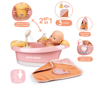 Baignoire de poupée Baby Nurse & accessoires SMOBY - Dès 3 ans Baignoire de poupée Baby Nurse & accessoires SMOBY - Dès 3 ans