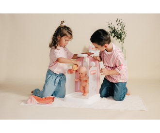 Smoby - Baby Nurse Doll Shower with Functional Shower Head & Accessories - Pour poupées jusqu'à 42 cm (poupée non incluse) - Fabriqué à partir de Smoby - Baby Nurse Doll Shower with Functional Shower Head & Accessories - Pour poupées jusqu'à 42 cm (poupée non incluse) - Fabriqué à partir de