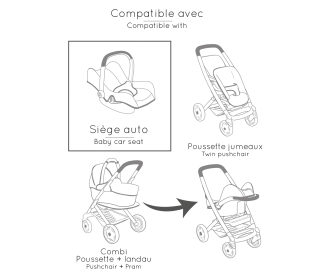 Smoby Maxi-Cosi Puppenautositz Beige