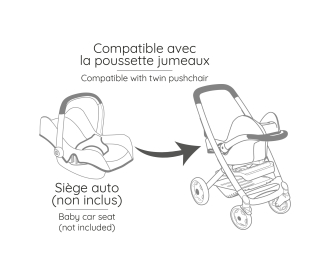 Smoby Maxi-Cosi Zwillings-Puppenwagen Beige