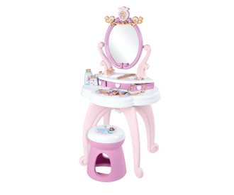 smoby disney princess dressing table Disney Princess Vanity Set features 16 positive messages inspired by the stories of 8 Princess characters. Accessories activate the enchanting messages and sound effects. Gem actives the song