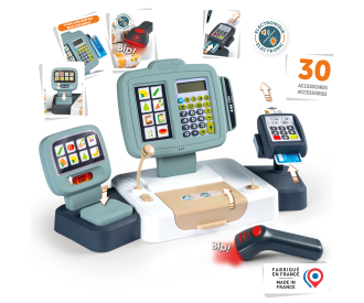 Smoby Kaufladen Supermarktkasse mit Rechnerfunktion XL