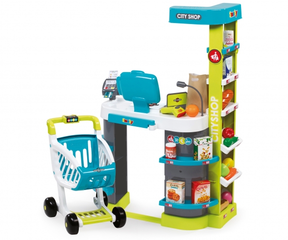 City Shop mit Einkaufswagen Türkis City Shop mit Einkaufswagen Türkis