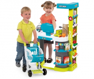 City Shop mit Einkaufswagen Türkis City Shop mit Einkaufswagen Türkis