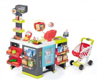 Maxi-Supermarkt mit Einkaufswagen Maxi-Supermarkt mit Einkaufswagen