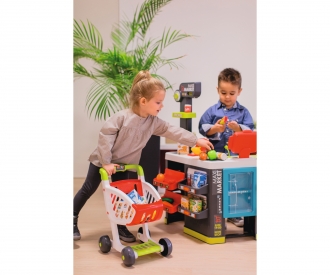 Maxi-Supermarkt mit Einkaufswagen Maxi-Supermarkt mit Einkaufswagen