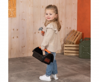 Smoby - Black+Decker - Boîte à outils + 6 outils - Tournevis, scie, marteau, clé plate, équerre, pince incluse - A partir de 3 ans - Fabriqué en France Smoby - Black+Decker - Boîte à outils + 6 outils - Tournevis, scie, marteau, clé plate, équerre, pince incluse - A partir de 3 ans - Fabriqué en France