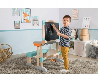 Smoby Zusammenklappbarer Holzschchreibtisch 2-in-1