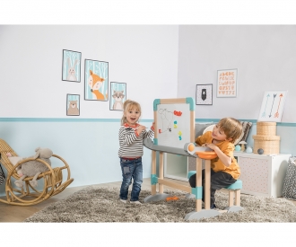 Smoby Zusammenklappbarer Holzschchreibtisch 2-in-1