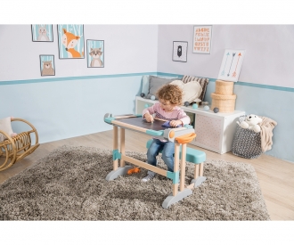 Smoby Zusammenklappbarer Holzschchreibtisch 2-in-1