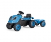 Smoby Traktor Farmer XL Blau mit Anhänger