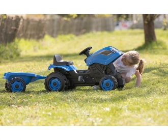 Smoby Farmer XL Blue tractor + trailer