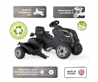 Smoby Life Traktor Farmer XL Schwarz mit Anhänger Smoby Life Traktor Farmer XL Schwarz mit Anhänger