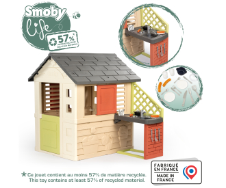 Smoby Life - Maison Pretty + Cuisine d'été - Plaque Grill et Evier - Nombreux Accessoires - Matière Recyclée - A Partir de 2 Ans - Fabrication Française Smoby Life - Maison Pretty + Cuisine d'été - Plaque Grill et Evier - Nombreux Accessoires - Matière Recyclée - A Partir de 2 Ans - Fabrication Française