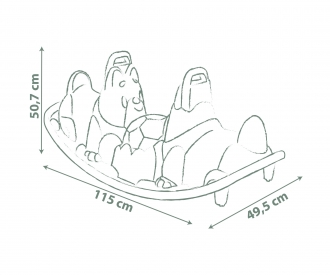 Smoby Life Doppel-Kinderwippe Hunde, grün Smoby Life Doppel-Kinderwippe Hunde, grün