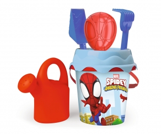 Smoby - Spidey - Seau Garni Arrosoir - Tamis, Râteau, Pelle, Arrosoir Moule à Sable - A Partir de 18 Mois - Fabrication Française Smoby - Spidey - Seau Garni Arrosoir - Tamis, Râteau, Pelle, Arrosoir Moule à Sable - A Partir de 18 Mois - Fabrication Française