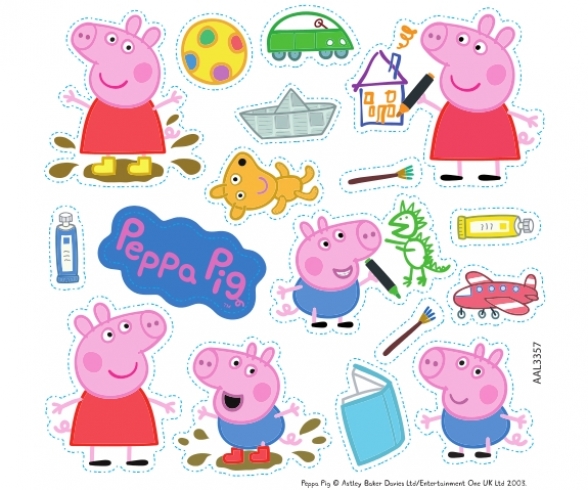 PLANCHE ADH. STICKER PEPPA PIG