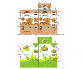 PLAQUE 2 BOITES COOKIES/JUS FRUIT