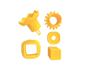 Sachet Carr?+Perle+Fleur Jaune 1235