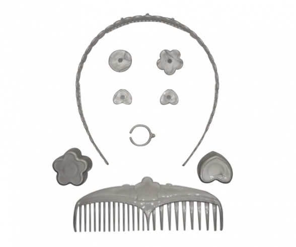 Accessoire Coiffeuse Gris Metallise