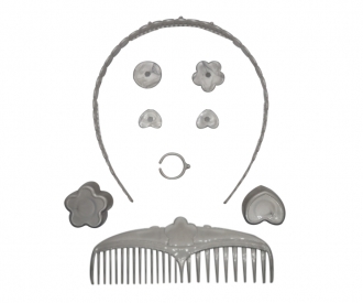 Accessoire Coiffeuse Gris Metallise