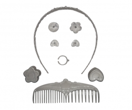 ACCESSOIRE COIFFEUSE GRIS METALLISE ACCESSOIRE COIFFEUSE GRIS METALLISE