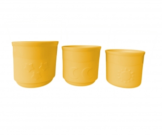 Ens.3 Gobelets PM Recycle Jaune 1235