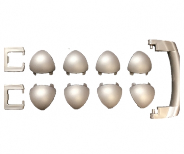 Poign?e + Verrou + Coins Gris Metallise