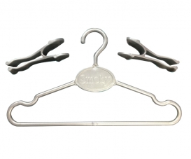 CINTRE+2 PINCES A LINGE GRIS 877 CINTRE+2 PINCES A LINGE GRIS 877