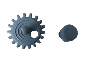 Bouton Hippo+Engrenage Bleu 2167