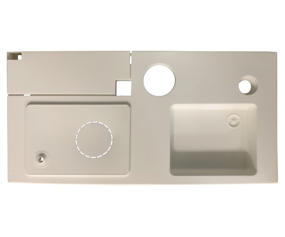 Plateau Avec Evier Recycl? Blanc Cr?me