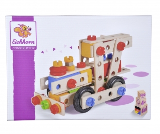 Eichhorn-constructor pala-madera-diseño juguetes excavadoras Unimog 