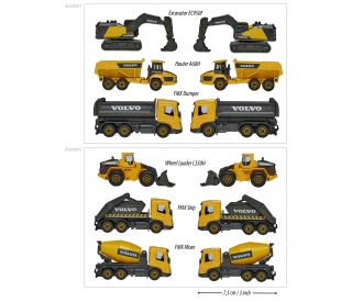 Volvo Construction 3-teiliges Set, 2-sort. | Lieferung 1 Set - Zufallsauswahl
