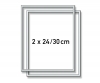 2 Aluminium frames 24 x 30 cm – mat silver