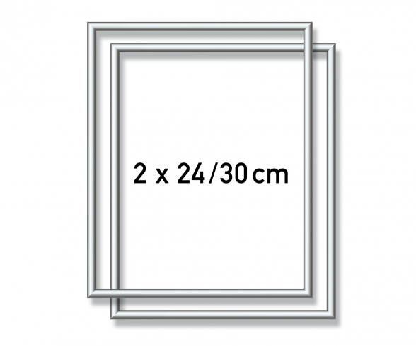2 Alurahmen 24 x 30 cm – Silber matt