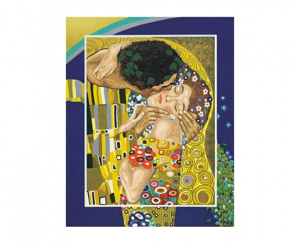 "Der Kuss" nach Gustav Klimt Malen nach Zahlen Vorlage