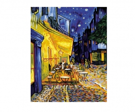 Caféterrasse am Abend – Nachtcafé nach Vincent van Gogh Malen nach Zahlen