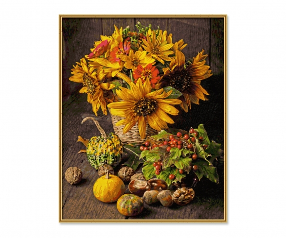 Buntes Herbst-Stillleben Malen nach Zahlen