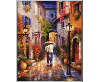 Romantic Alleyway - painting by numbers