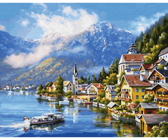 Am Hallstätter See Malen nach Zahlen