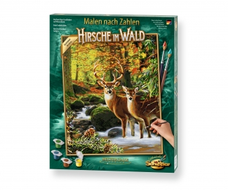 Hirsche im Wald Malen nach Zahlen