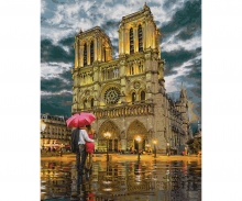 Die Kathedrale „Notre-Dame in Paris“ Malen nach Zahlen Vorlage
