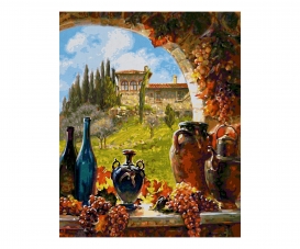 Wein aus der Toskana Malen nach Zahlen