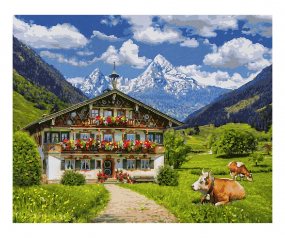 Bergbauernhof Malen nach Zahlen Bergbauernhof Malen nach Zahlen