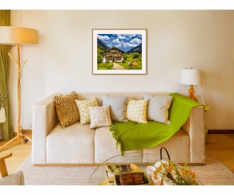 Mountain farm - painting by numbers