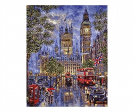 Full moon over London - painting by numbers