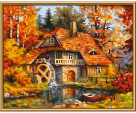 Old Mill - painting by numbers