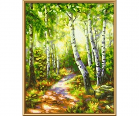 Small Birch Tree Wood - painting by numbers