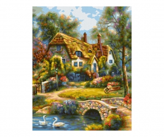 Old English Cottage - painting by numbers